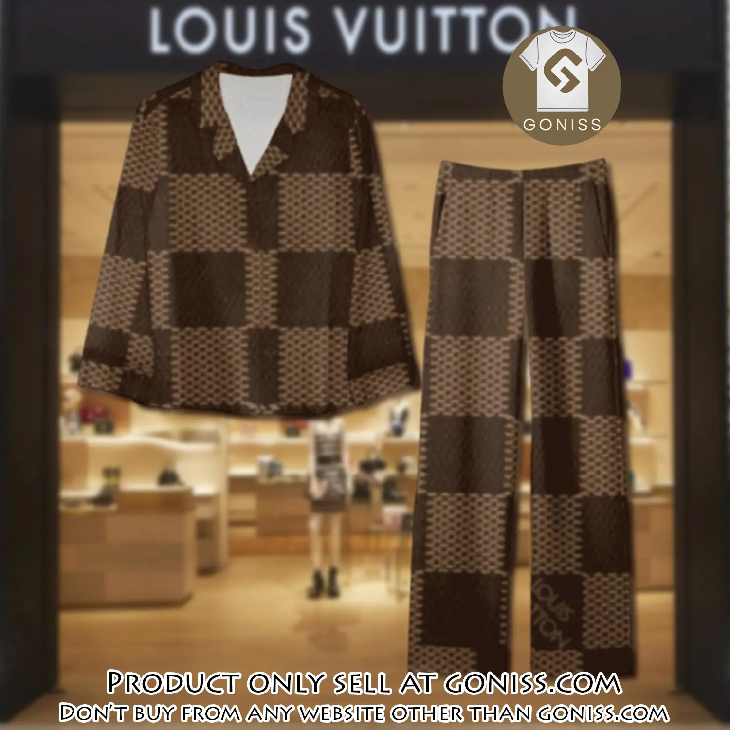 Trending luxury lv satin pajama set pjs1104 gn1210799